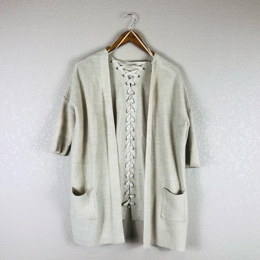Woven Up Cream Cardigan